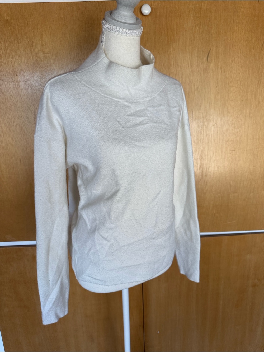 Anthropologie white Mock Neck Turtleneck Sweater